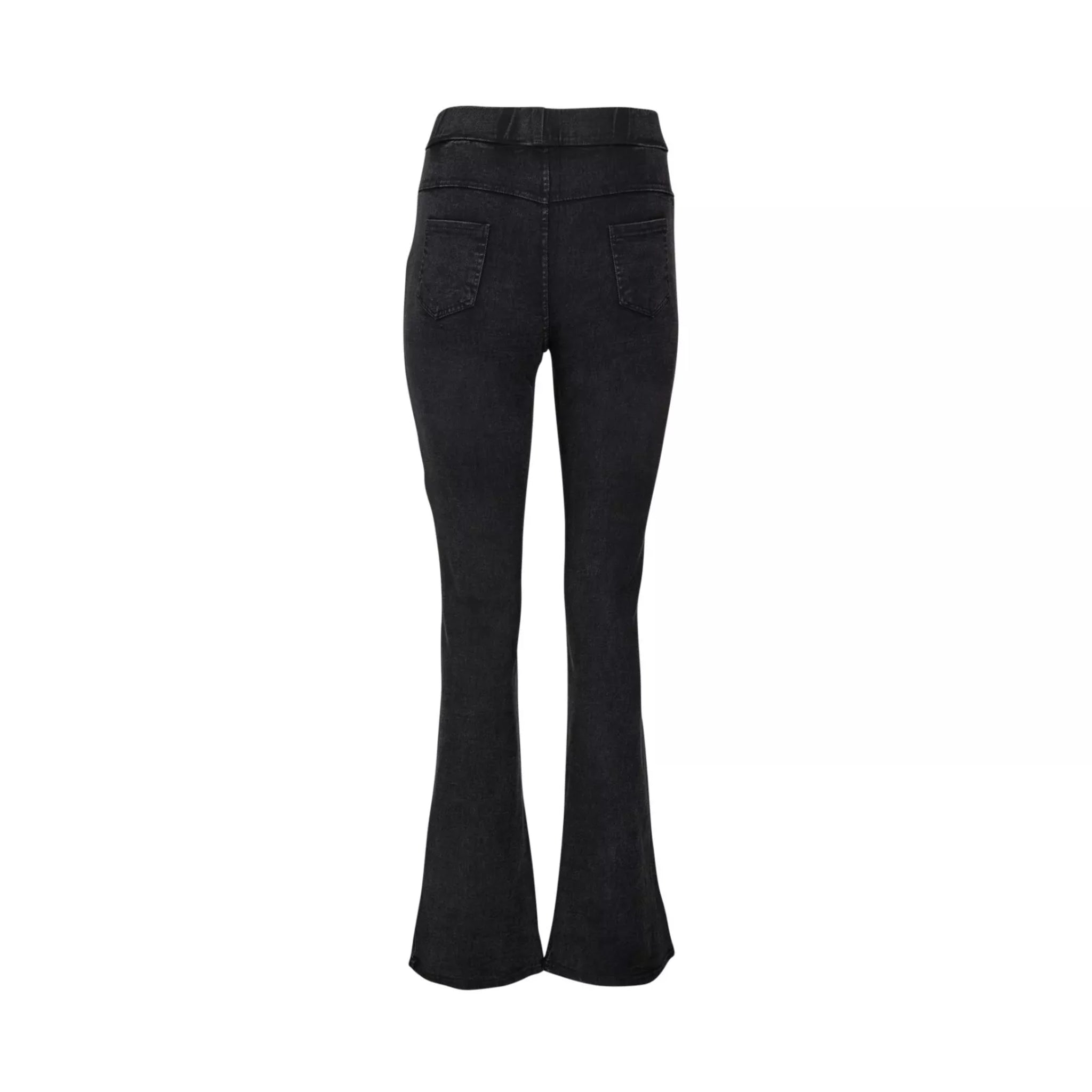 Ladies black bootcut flared denim jeggings high waist stretch skinny jeans style trousers